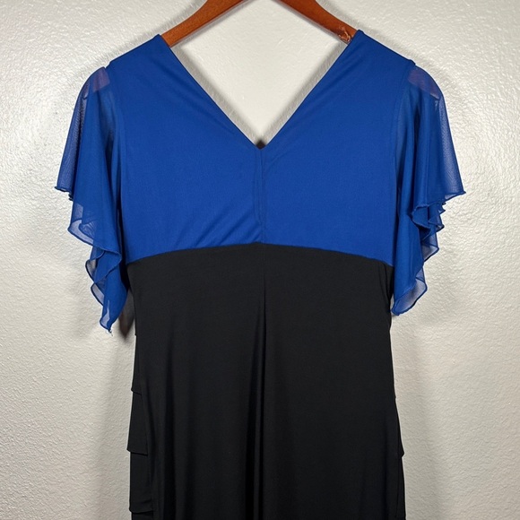 Enfocus Studio Blue and Black Layered Mini Dress - Picture 8 of 9